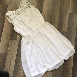 White Dress with Lace Top